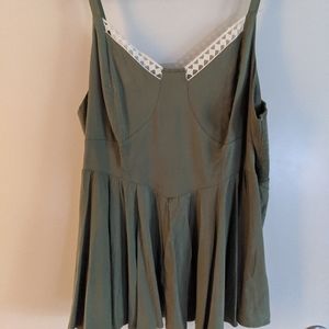 Green Torrid Babydoll/Peplum Cami